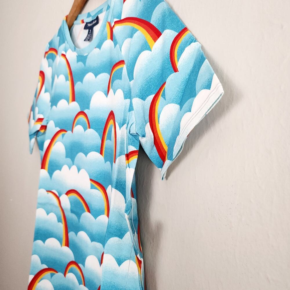 ModCloth On Cloud Mine Retro Rainbow Cloud Cotton T-Shirt Dress - NWT Small - Picture 6 of 10